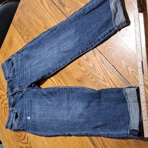 KUT FROM THE KLOTH Jeans Womens 4 BLUE AMY STRAIGHT LEG CROP Pants Preowned Used